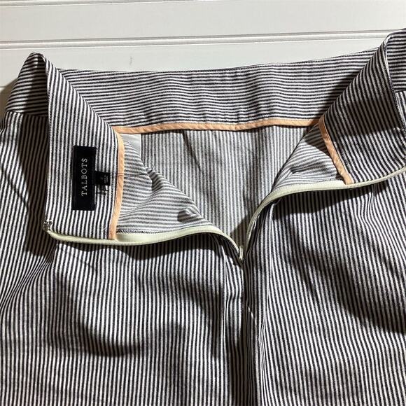 Talbots Women's Size 8 Blue & White Pinstripe A-Line Mini Skirt - Picture 7 of 9